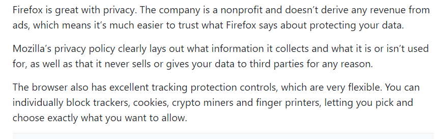 Privacy firefox